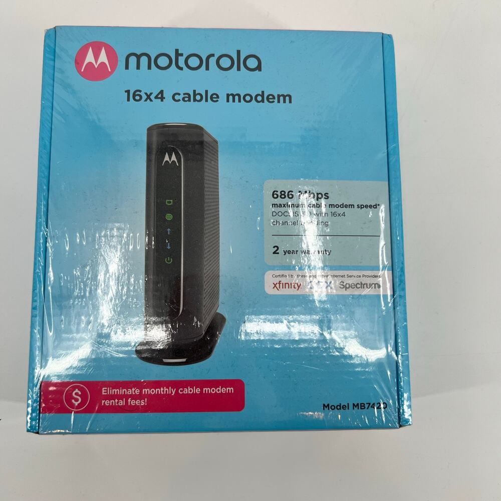 Motorola MB7420-10 16x4 686 Mbps DOCSIS 3.0 Cable Modem black BRAND NEW